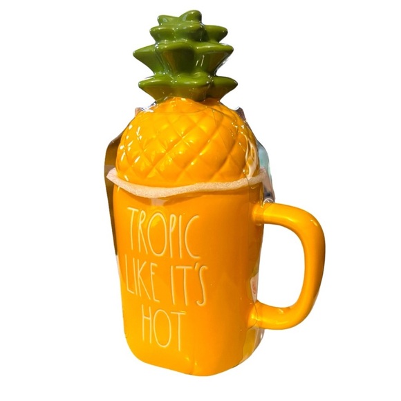 Rae Dunn ceramic "TROPIC LIKE ITS HOT" pineapple NWT - Picture 6 of 6